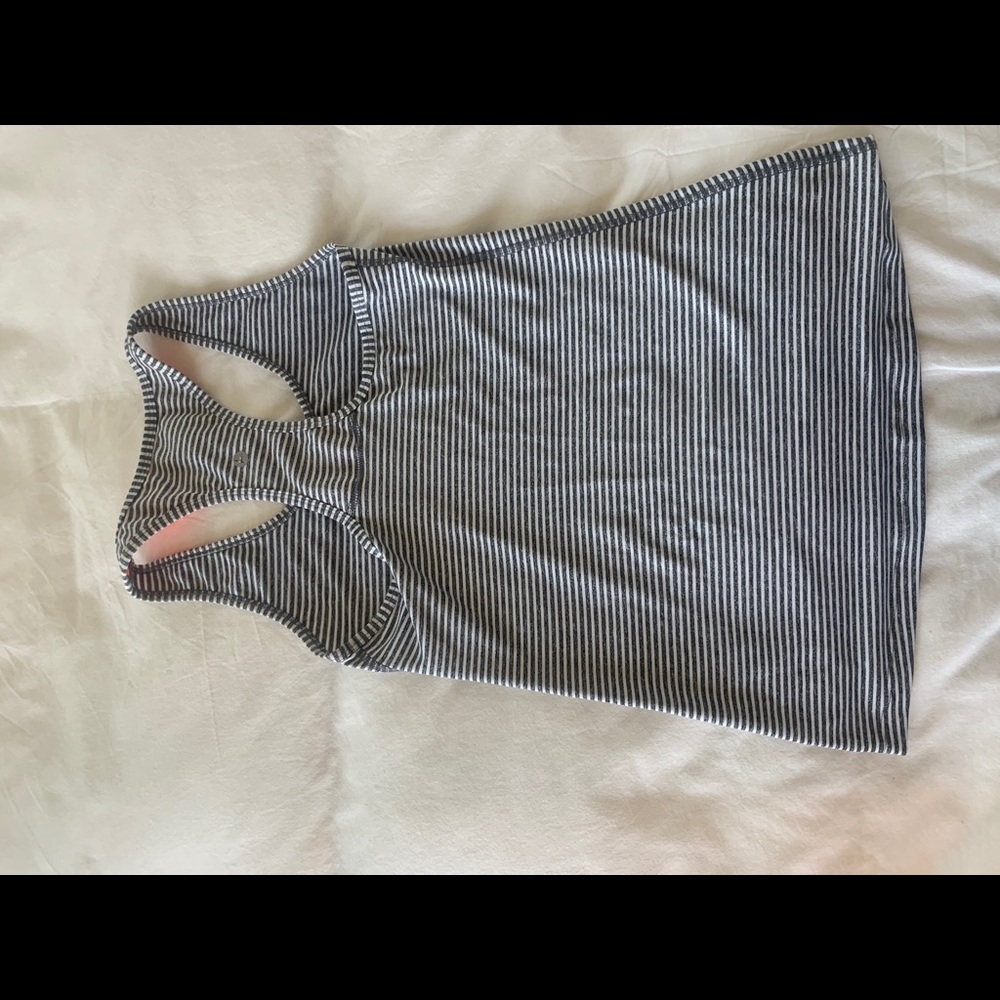 Athletic grey striped top